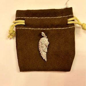 diamond angel wing pendant
